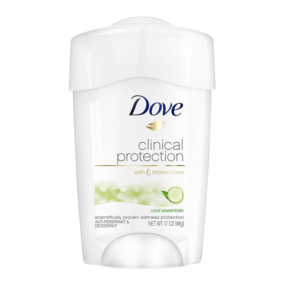 Dove Beauty Clinical Protection Cool Essentials Antiperspirant Deodorant Stick, 1.7 Oz